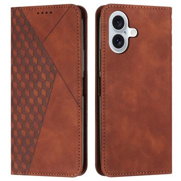 Funda de cartera con cierre magnético iPhone 16 Rhombus Pattern