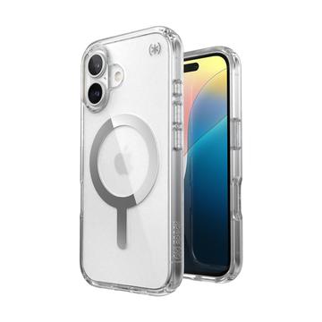 Funda Speck Presidio Perfect-Clear para iPhone 16 - Compatible con MagSafe - Transparente