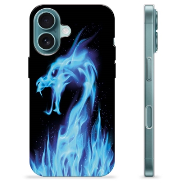 Funda de TPU para iPhone 16 - Dragón de Fuego Azul