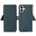 Funda con RFID para iPhone 16 - Estilo Cartera - Verde