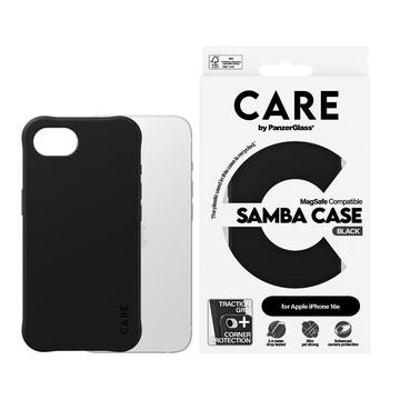 Funda iPhone 16e PanzerGlass Care Samba - Compatible con MagSafe - Negro