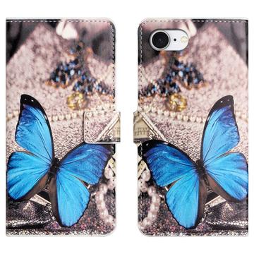 Funda Style para iPhone 16e - Estilo Cartera - Mariposa Azul