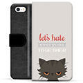 Funda Cartera Premium para iPhone 5/5S/SE - Gato Enfadado