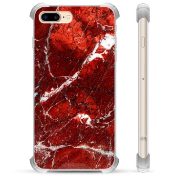 Funda Híbrida para iPhone 7 Plus / iPhone 8 Plus - Mármol Rojo