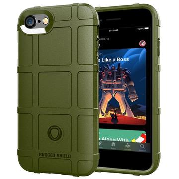 Carcasa de TPU Rugged Shield para iPhone 7/8/SE (2020)/SE (2022) - Verde Militar