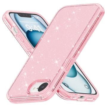 Funda Híbrida Stylish Glitter Series para iPhone 16e - Compatible con MagSafe - Rosa