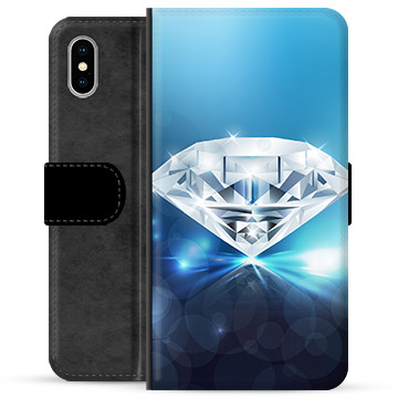 Funda Cartera Premium para iPhone X / iPhone XS - Diamante