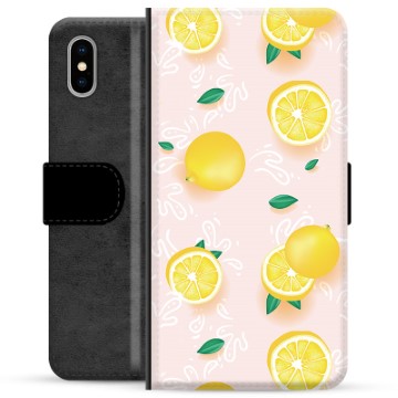 Funda Cartera Premium para iPhone X / iPhone XS - Patrón de Limón