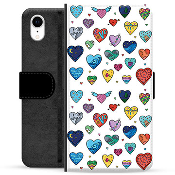 Funda Cartera Premium para iPhone XR - Corazones