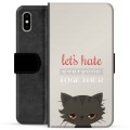 Funda Cartera Premium para iPhone X / iPhone XS - Gato Enfadado