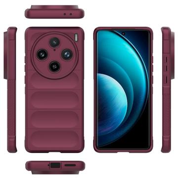 Carcasa de TPU Rugged para vivo X100 Pro - Vino Tinto