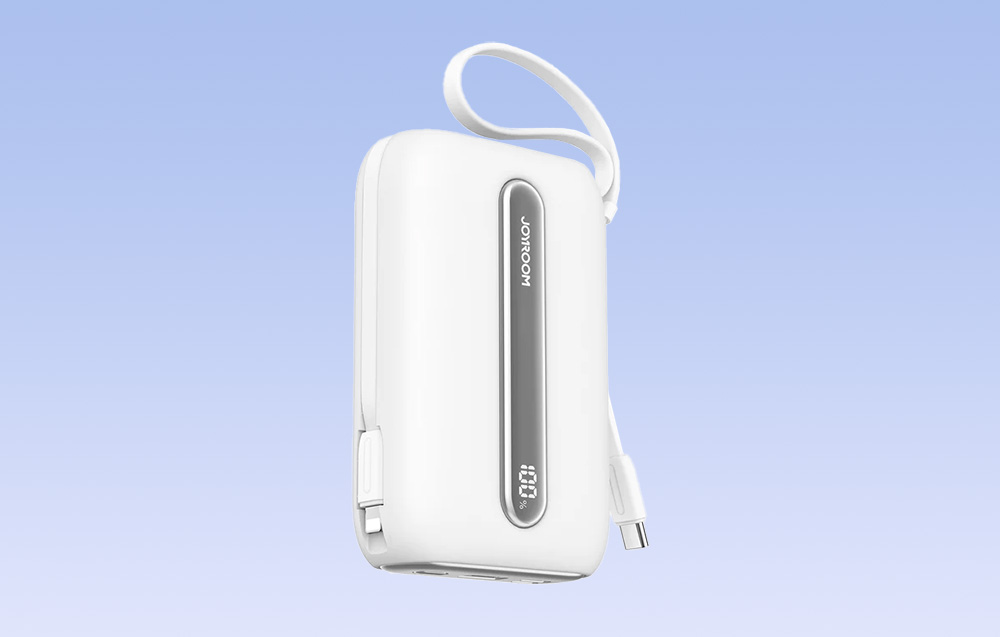 Joyroom JR-L012 Plus 20000mAh Power Bank con cables USB-C y Lightning - 22.5W - Blanco