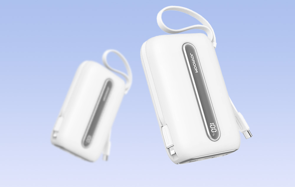 Joyroom JR-L012 Plus 20000mAh Power Bank con cables USB-C y Lightning - 22.5W - Blanco